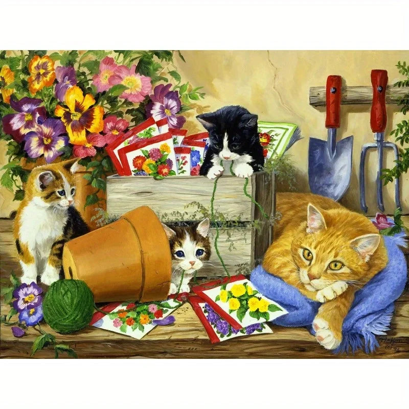 46*28cm 500 Pieces Jigsaw Puzzle for Adults Painting The Cat in The Bower Paper Puzzles Home Decor Wall Display Festival Gift