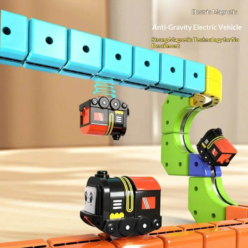 Popular toy Children' Anti-Gravity Magnetic Attraction Track Train Set Changeable Magic Rail Car Electric Toy Play Vehicle Model