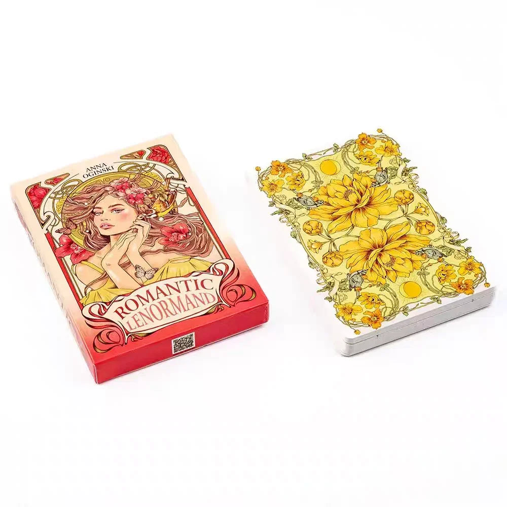 Art Nouveau Floral Romantic Oracle Cards 37Pcs English Divination Deck For Party Table Game