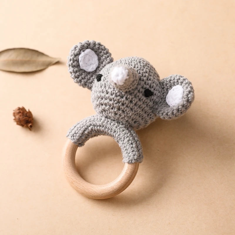 Baby Toys Crochet Animal Rattle Cartoon Music Rattle Toys for Baby Kawaii Teether Rattle Baby Toy 0 12 Months Montessori Toys