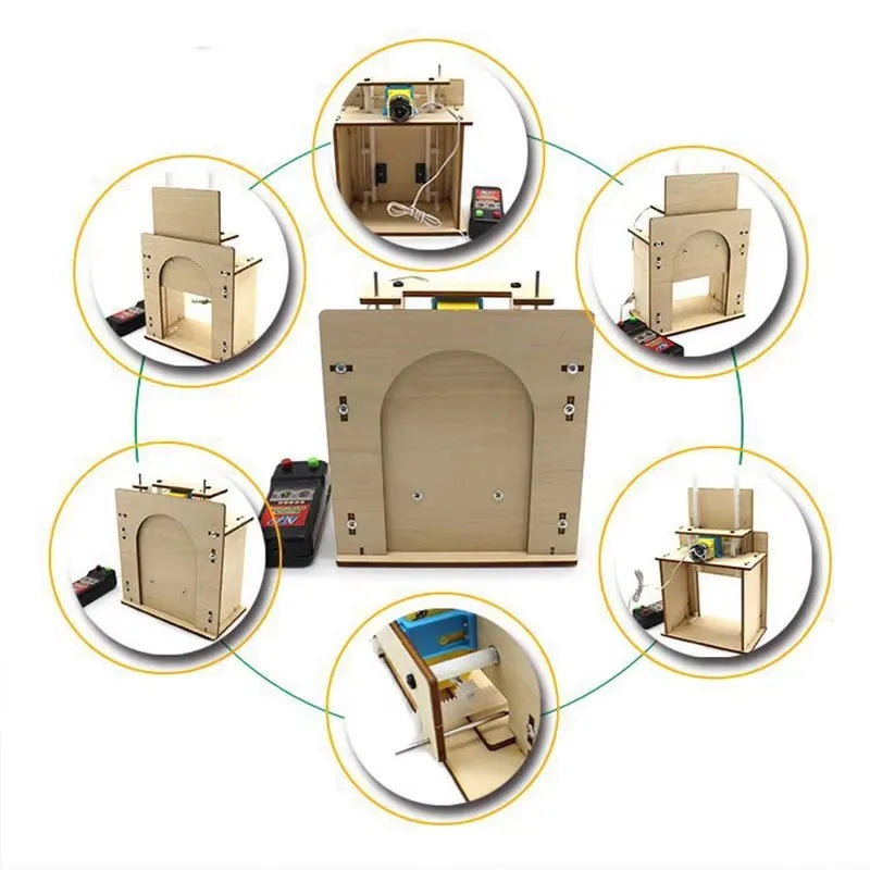 DIY Self Made House Garage Model Electric Door Kit Technology Invention Puzzle Handmade Indoor And Outdoor Children's Toys Toys