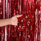 Metallic Tinsel Foil Fringe Curtains Photo Backdrop Glitter Streamers Foil Fringe Backdrop Curtain for Xmas Wedding Background