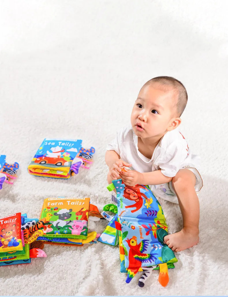 New 3D Visual Tail Cloth Book Baby Tear Resistant Biteable Cognitive Tool Interactive Parent-Child Fun Toddlers Enlighten Toys