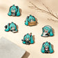 6pcs Kawaii Chibi Enamel Pin Set Multi-Pose Vocaloid Anime Brooches, Aesthetic Metal Lapel Badges for Backpack Perfect Gift