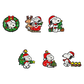 6pcs Christmas Cartoon Puppy Dog Enamel Pins Set Holiday Xmas Tree Santa Hat Collectible Brooches Decorative Gift Pins