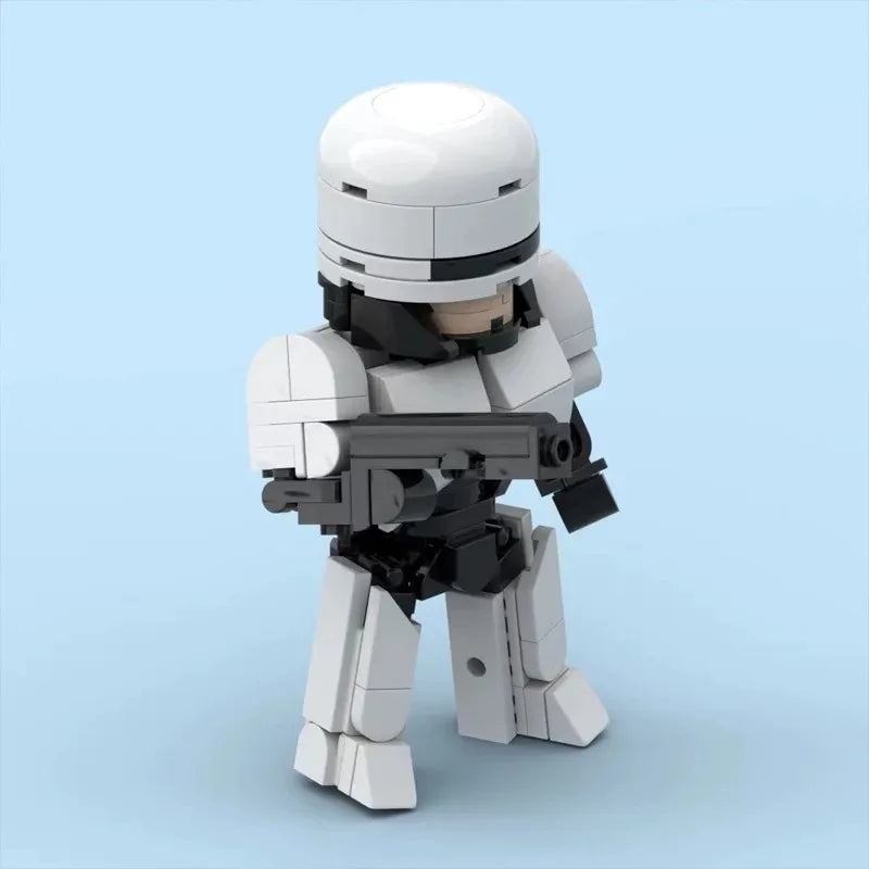 MOC Building Blocks Mechanical Police Officer, Children's Assembly Toy, Robot Model Decoration Item, Boy's Birthday Gift