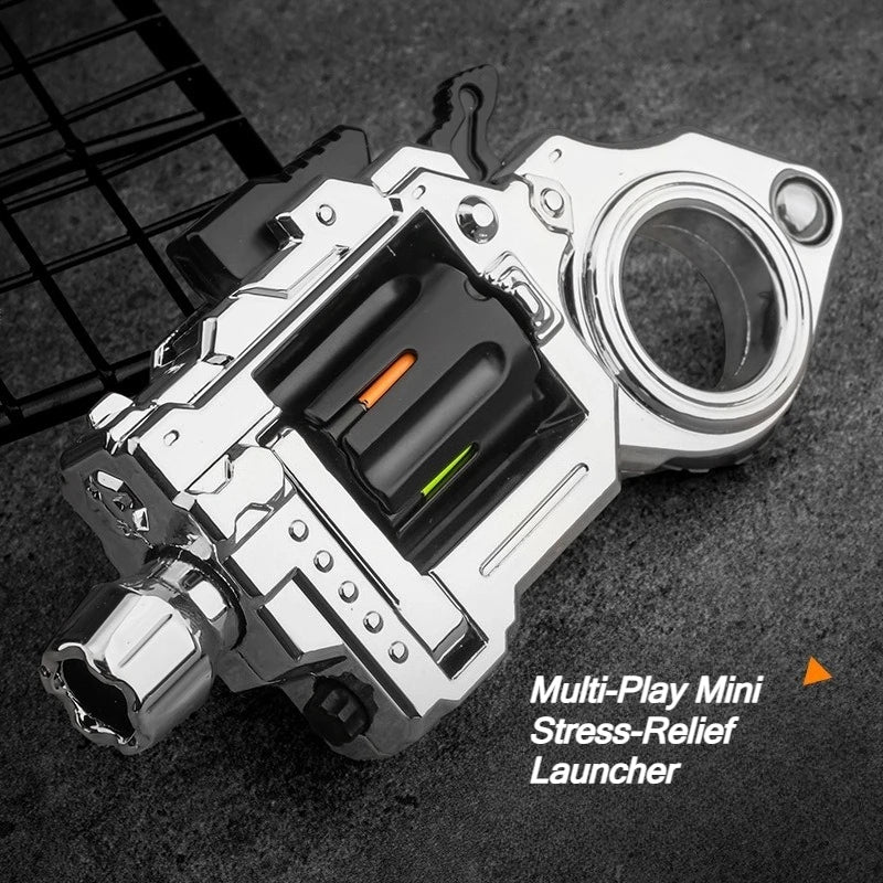 EDC Fidget Spinner Revolver Toy Alloy Mini Gun Model Metal Collectible Ring Gun for Stress Relief Shooting Gadget Gift for Teens