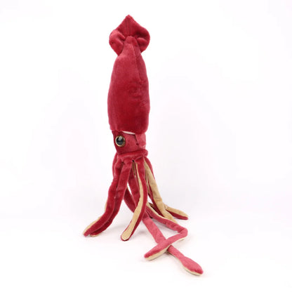 Cute Wine Red Deep Sea Squid Plush Toys Soft Plushie Stuffed Animal Collectible Birthday Christmas Gift for Kids Home Decor