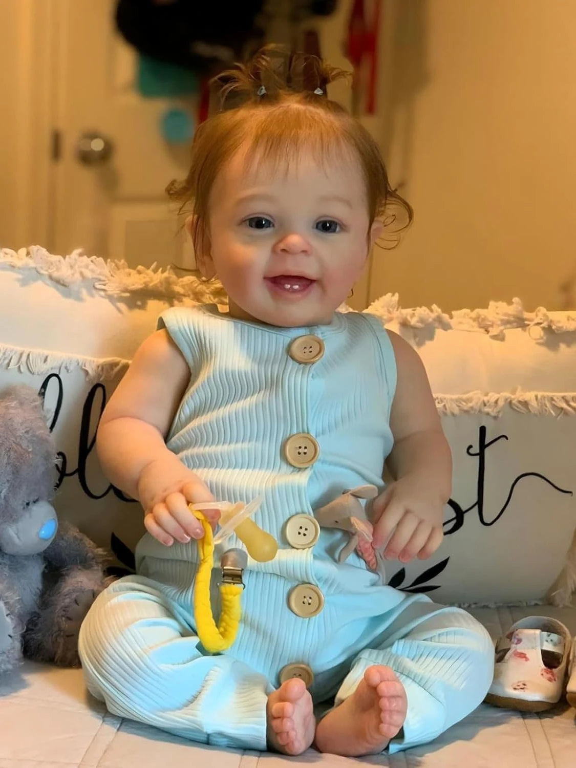 24 Inch 60 cm Realistic Reborn Baby Dolls Girl, Soft Vinyl Lifelike Newborn Toddler Doll, Real Looking Reborn Doll Toy Gift