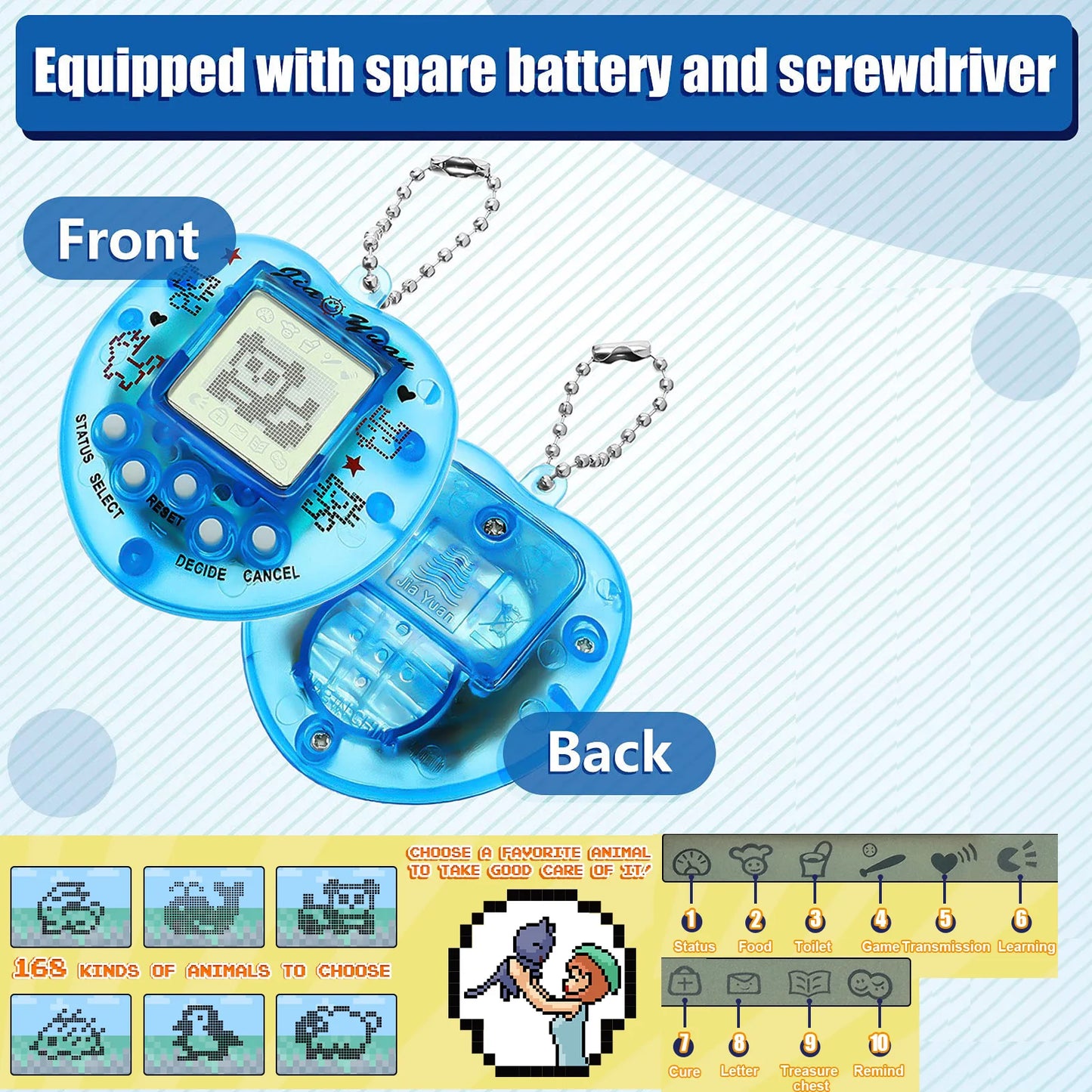 Electronic Pets Game Tamagotchi Handheld Game Console Toy in Russian Original German Spanish Polish Virtual Digital Pet Toy