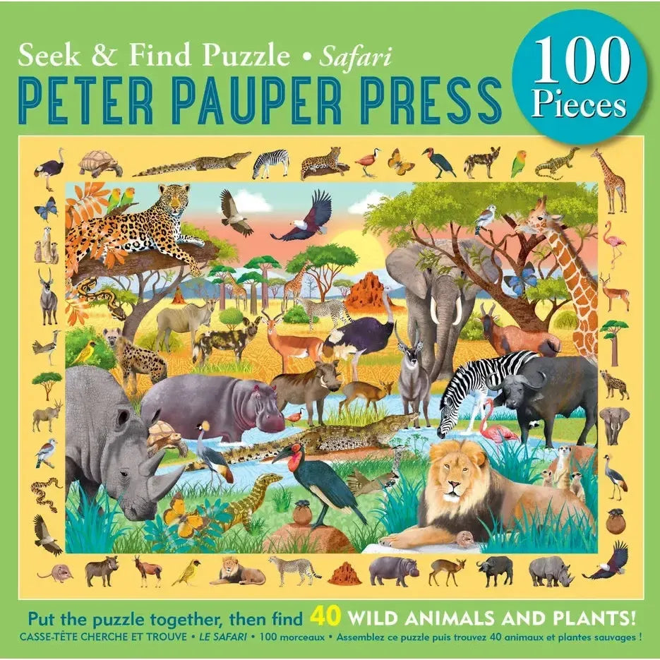 Safari 100 Piece Seek & Find Jigsaw Puzzle Peter Pauper