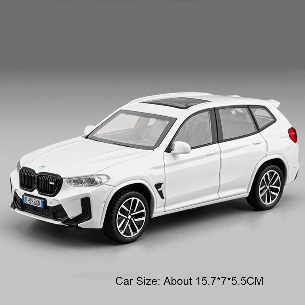 1:32 X3M 320i Toy Sports Car Model Pull Back Sound Light Doors Opened Alloy Diecast Miniature Vehicle Models Ornaments Gifts