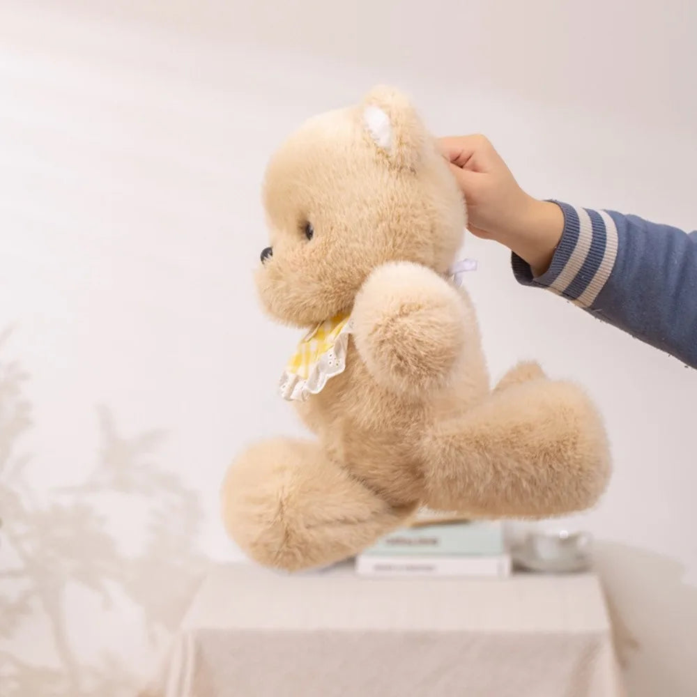 New Running Bear Plush Toys Cartoon Rabbit 40cm Stuffed Animal Stuffed with Bib Running Animal Kids