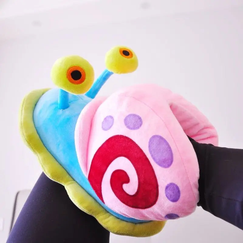Plush SpongeBob SquarePants Cotton Shoes Snail Bags Heels Cute Home Slippers SpongeBob SquarePants Snail Boots Plush Gift