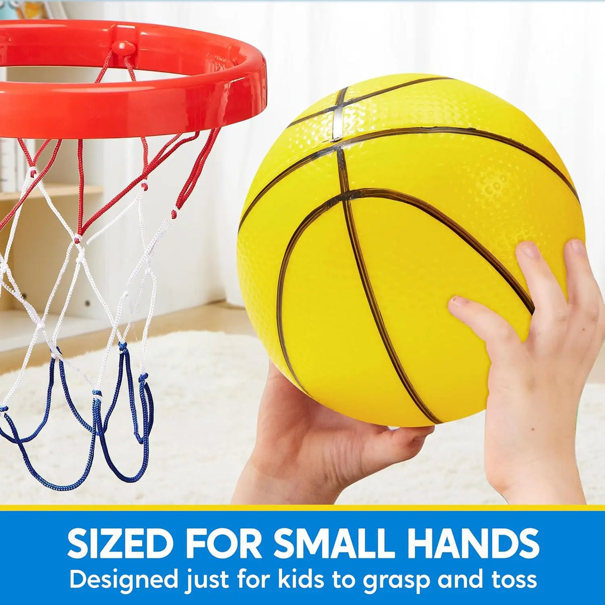 JOYFY 6 PCS Mini Basketballs 5 inches Colorful Small Ball for Basketball Hoop Inflatable Rubber Ball Toys for Toddlers Gift