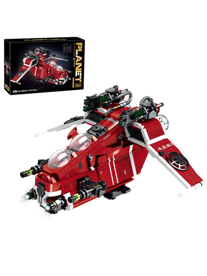 1107PCS Galaxy Space Gunship Starship-Fighters Spaceships Aifcraft Dropship Model Building Blocks Bricks Toy Gifts