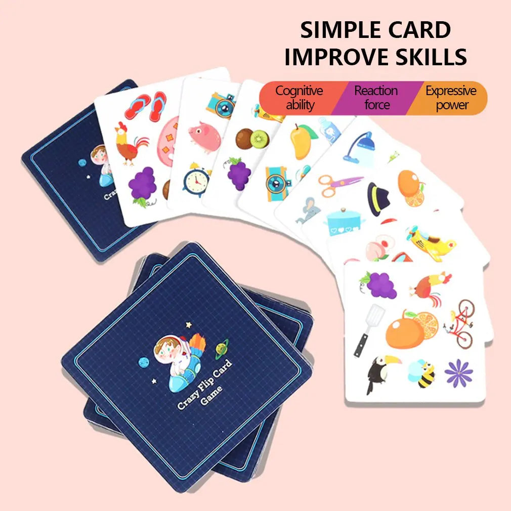 Montessori Toys Bump Card Game Playing Card Game Memory Training Matching Card Game Children Kids Animal Cognitive Education Toy