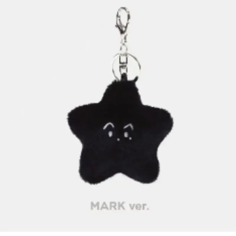 MARK DoYoung HAECHAN TAEYONG Keychain Black Luminous Pentagonal Heart Shaped Plush Pendant Suitable for Fan Gifts