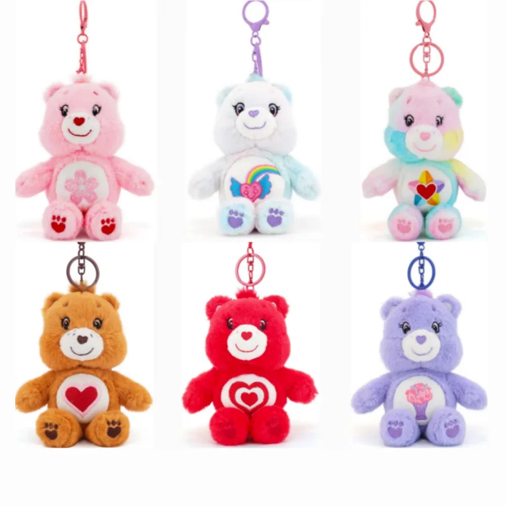 Care Bears Plush Toy Kawaii Squeak Sound Keychain 15cm Pendant Cute Cartoon Keychain Bag Luggage Decor Holiday Birthday Gift