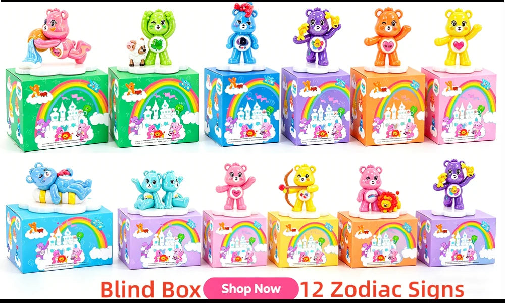 Care Bears Sitting Plush Keychain 12cm Cute Bag Pendant Kawaii Stuffed Toy Car Charm Squishy Soft Doll Decor Ideal Holiday Gift