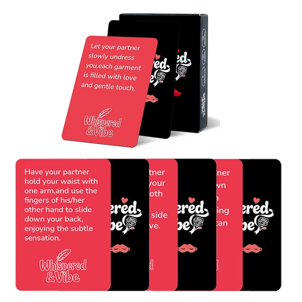 “Whispered & Vibe” Couple's Intimacy Card Game—50 Flirty Challenges and Romantic Tips, the Perfect Anniversary Gift for Couples