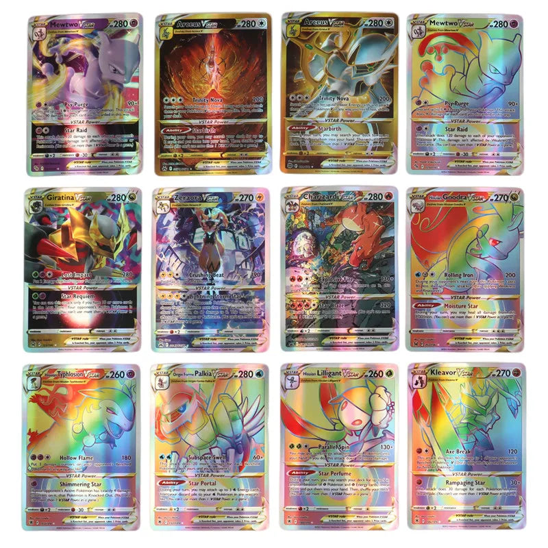 New Holographic Pokemon Cards Scarlet Violet 80Vmax 20EX English Letter Pokemon trading card Kids Gift