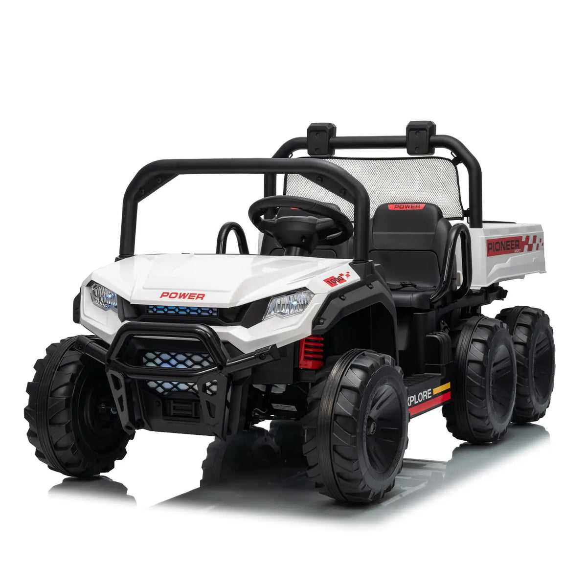 24V 4WD All-Terrain Kids Ride On Dump Truck Parental Remote Control 3 Speeds 2-Seater Off-Road Toy Car For Boys Girls
