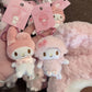 Kawaii Sanrios My Sweet Piano Plush doll Keyring Cartoon My Melody Stuffed Toys Pendant Cute Pink Sheep Piano Keychains Gifts