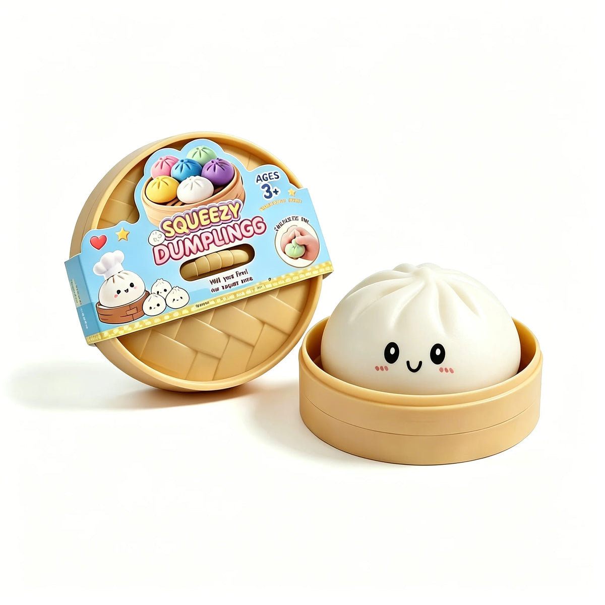 Colorful Dumpling Squishes Stress Balls Cha Siu Bao Slow Rebound Decompression Toys Feel Good Squishy Stress Relief Gifts 10cm