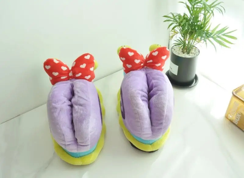 Plush SpongeBob SquarePants Cotton Shoes Snail Bags Heels Cute Home Slippers SpongeBob SquarePants Snail Boots Plush Gift