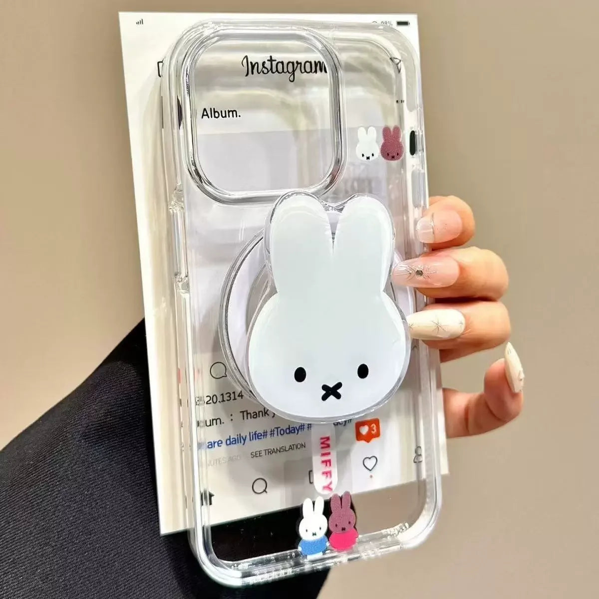 Kawaii Mify Rabbit Magnetic Phone Stand Cartoon Magnetic Airbag Stand Portable Desktop Bracket Phone Decor Gifts