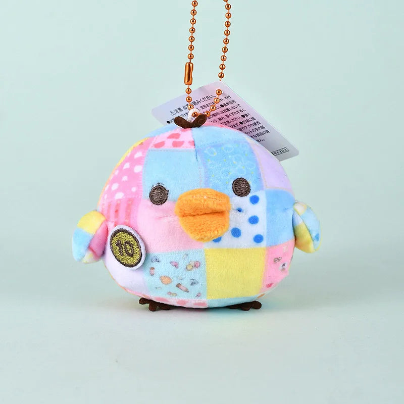 7/12cm Patchwork Limited Rilakkuma bear Plush Keychain Kiiroitori Doll Pendant Cute Relax bear Cartoon Decoration Holiday Gift