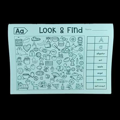 32-Page Search-And-Color Activity Book, Fun Focus and Attention Exercises, Educational Early Learning Tool for Home and School Use