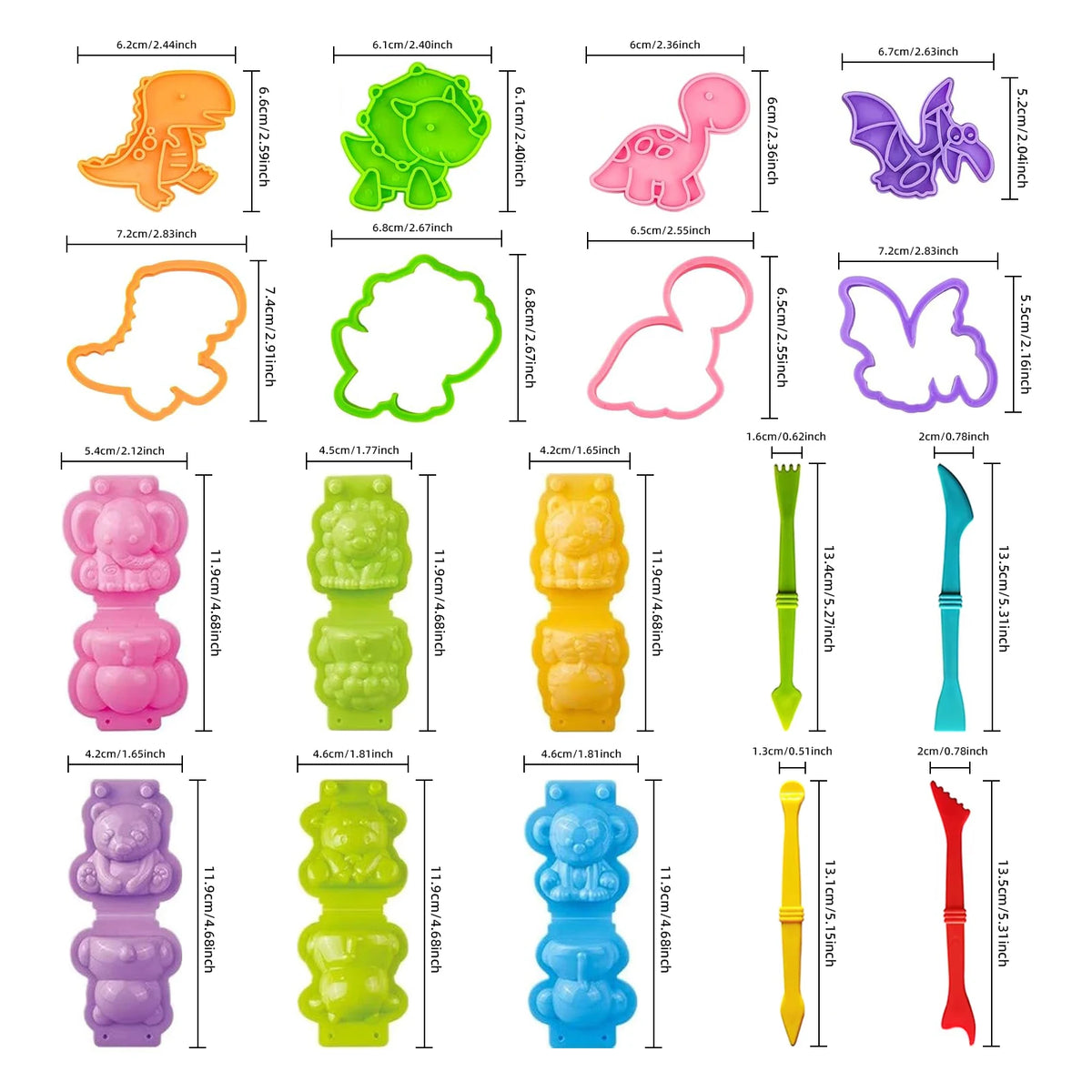3D Play Dough Molds Dough Accessories Kit for Kids 3D Cartoon Lion Monkey Dinosaur Plasticine Mould DIY Clay Tool For Children G