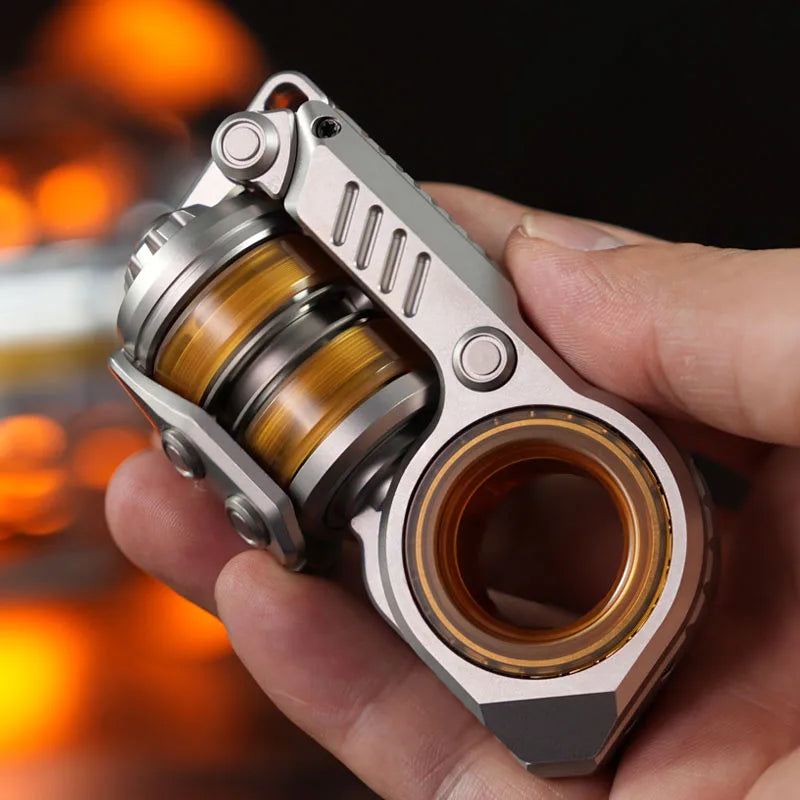 GoBiggeR Sinian Mechanical Slider Throwing Cards Ratchet Wheel Paragraph Ring Fidget Spinner Roller EDC Anti Stress Relief Toy