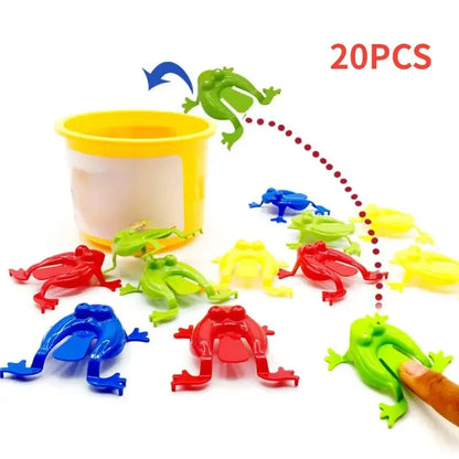 20pcs Solid Color Jumping Frog Plastic Bouncing Frog Jumping Frog Children Educational Toy,Gift for Kids Party Favors, Birthday