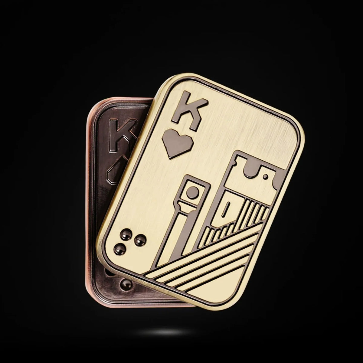 New Stress Relief Push Card Metal Fingertip EDC Poker A K King Gyro Toy for Office Adults Anti Anxiety Fidget Papa Coin