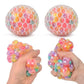 1‑Pack Creative Breathable Grape Stress Ball, 3‑Color Beads Filled Squeeze Fidget Toy for Adult Anxiety and Stress Relief