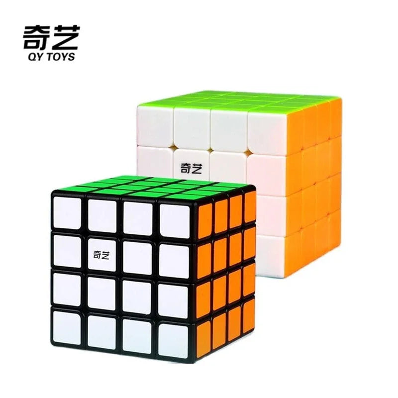 [Picube] QiYi QiYuan 4x4 Stickerless Black 4x4x4 Magic Cube Speed Puzzle QiYuan S2 Racing Cubo Magico Educational Toys Gift