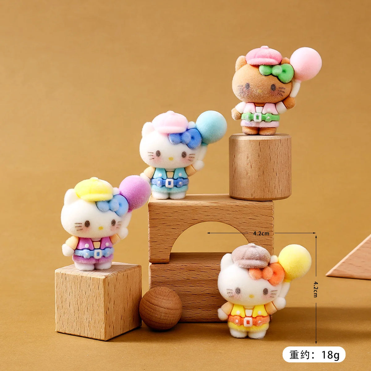 Kwaii Flocking Kitty Mini Figurine Little Kitty Doll Car Office Deskop Decoration Crafts Accessories Small Gifts