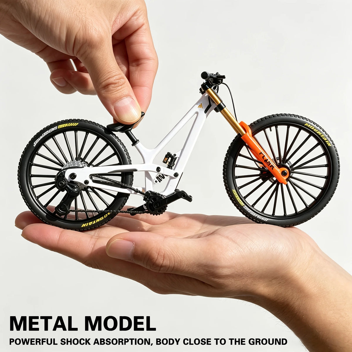 1:8 Scale Die-Cast Alloy Downhill MTB Mini Model Full Suspension Bike Collectible Desktop Decor Gift For Cycling Hobby Fans