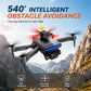 ZNLYRION D6 Air Foldable RC Drone 4K Dual Camera WiFi FPV Quadcopter with Optical Flow Hovering 540° Obstacle Avoidance 50X Zoom 2.4GHz 4CH Remote Control Drone with Storage Bag