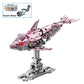 Mechanical Shark Building Set, Sea Life Crocodile Parrot Mantis Frog Manta Ray Building Blocks Light, Animal Toys Gift for Kid