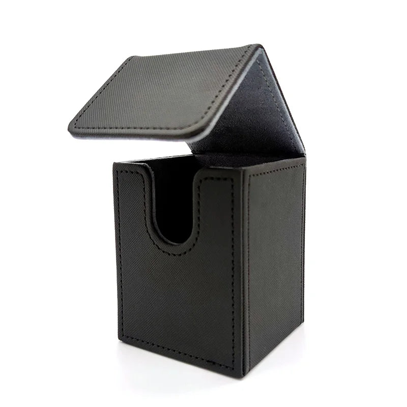 Upgraded PU Leather Trading Card Deck Box - Side-Loading Storage Case for Card Protection, Portable & Versatile