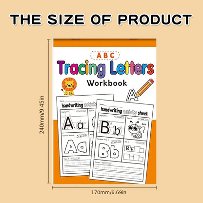1 Children's Alphabet Practice Book, Handwriting Practice Book for Preschoolers, Alphabet Ability Development for Kindergarten, Fun Cartoon Character Learning Exercises, Mixed-Color Paper Materials, Educational Children's Boo