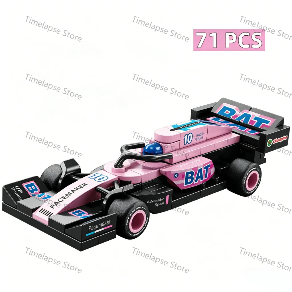 NEW DIY Four Grid Formula Racers Racing Car Pull Back Speed Vehicle Building Blocks Kit Boys Bricks Movie Model  Toy City Ideas