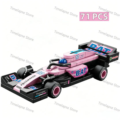NEW DIY Four Grid Formula Racers Racing Car Pull Back Speed Vehicle Building Blocks Kit Boys Bricks Movie Model  Toy City Ideas