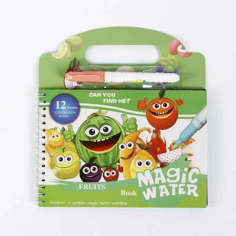 Magic Water Drawing Book - Reusable Montessori Toddler Toy, Mess-Free Painting for Early Education