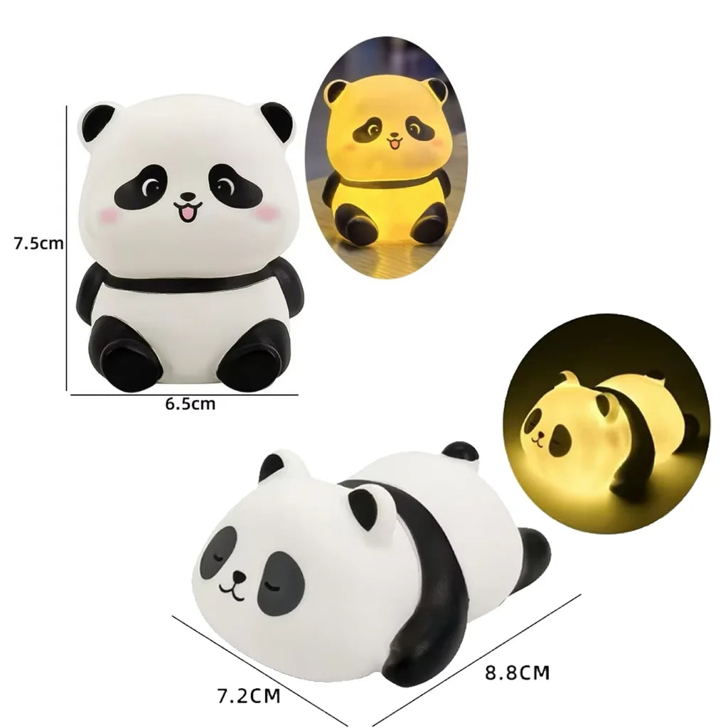Panda Tap Night Light Soft Ambient Bedroom Lamp Sitting Prone Ornament Eye Friendly Sleep Aid Kawaii Decoration Holiday Gift