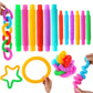 8/16/24 Pcs Colorful PopTelescopic Tube Stretching Corrugated Tube Children Adult Stress Relief Toy